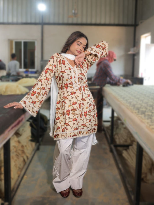 Lajja Three-Piece Straight Set with Farshi Salwar