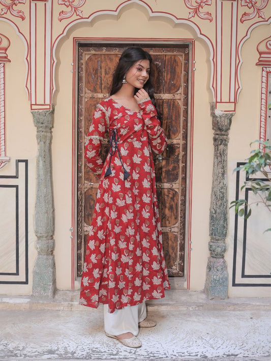 Rooh Naaz Kameez – Maroon Cotton Kurta