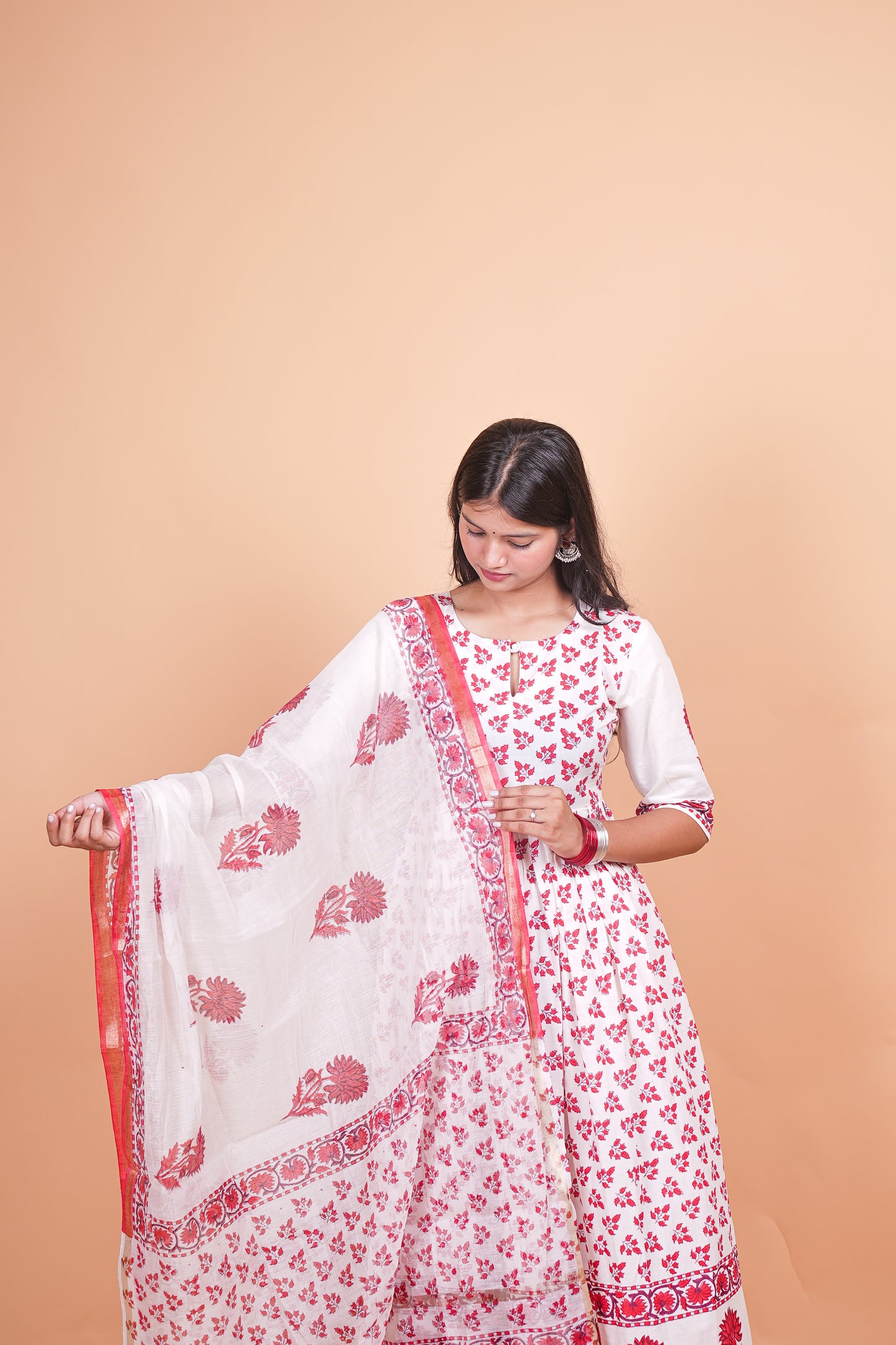 Pankhuri three piece chanderi set
