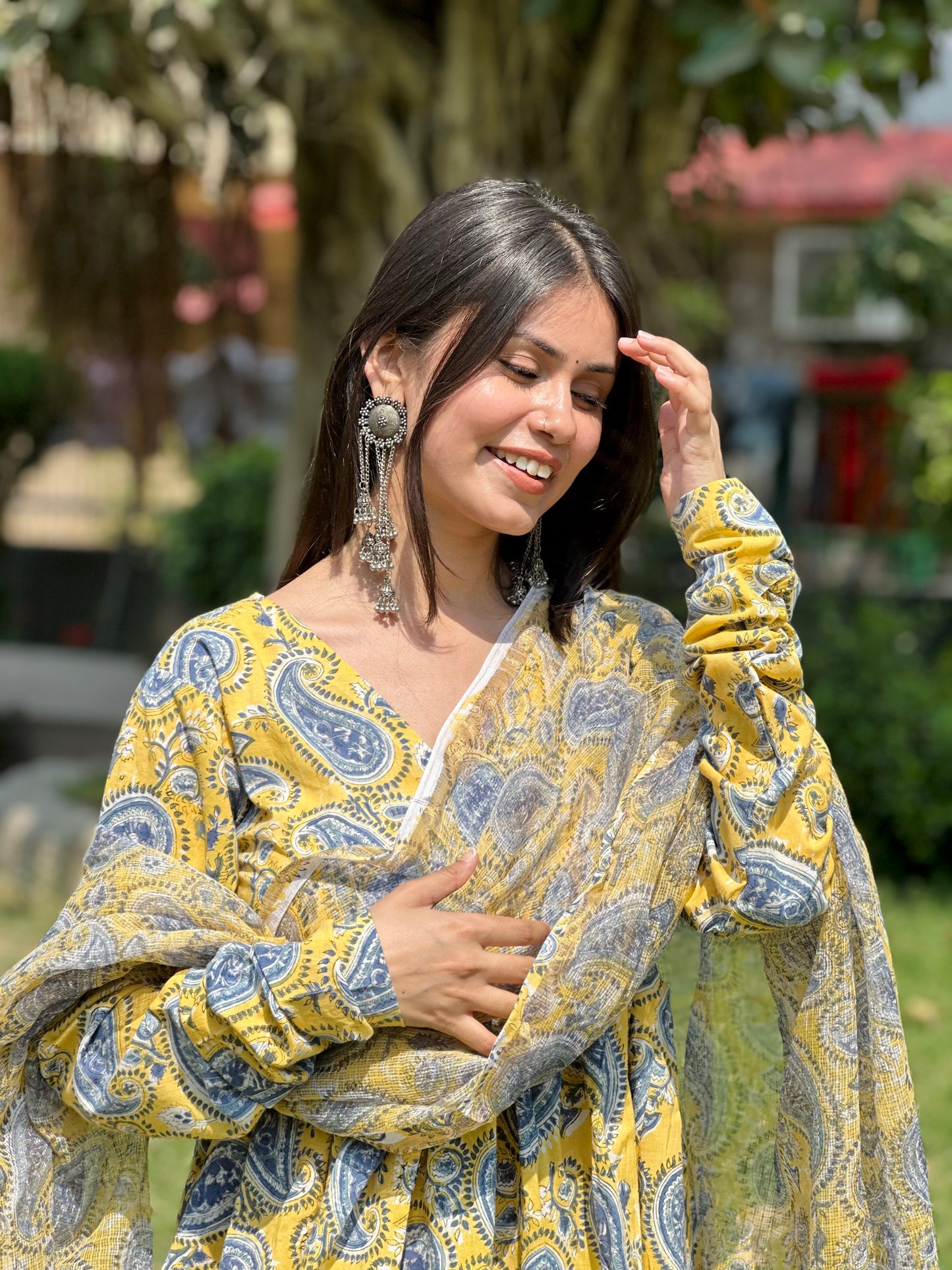 Yellow paisley set( Kota doriya)