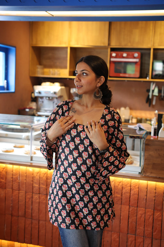 Midnight Mogra Short Kurti