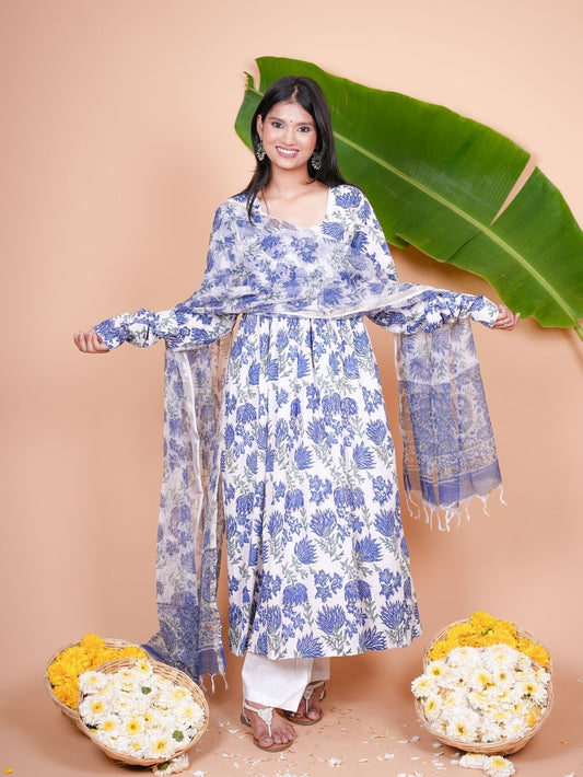 Ambar Set Handblock Kota Doriya