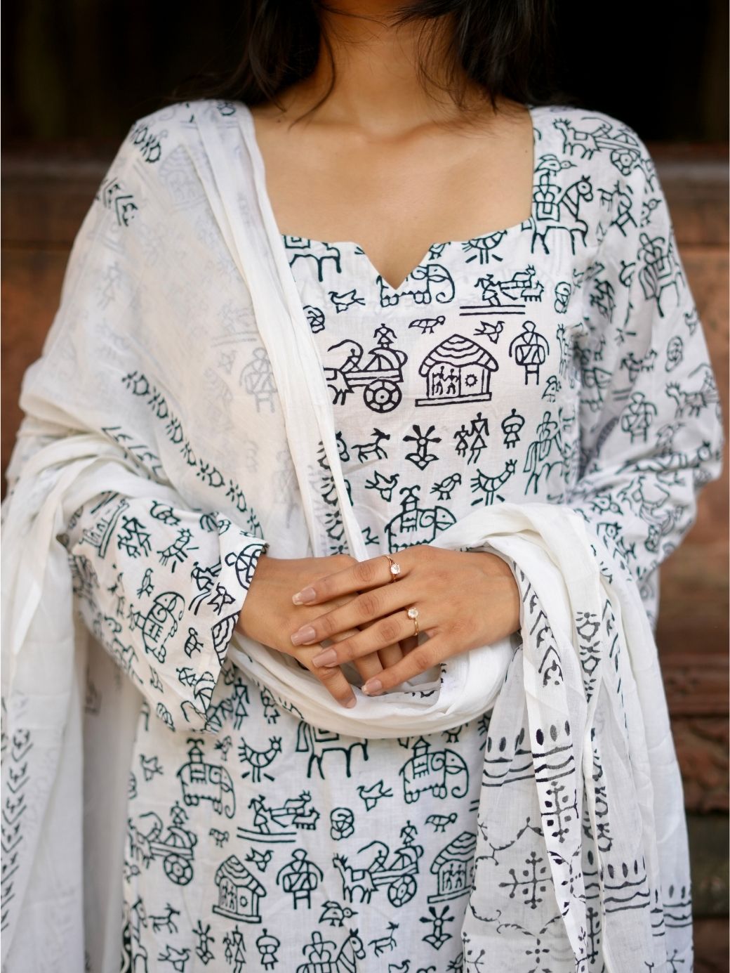 Madhavi Hand Print Kurta Set