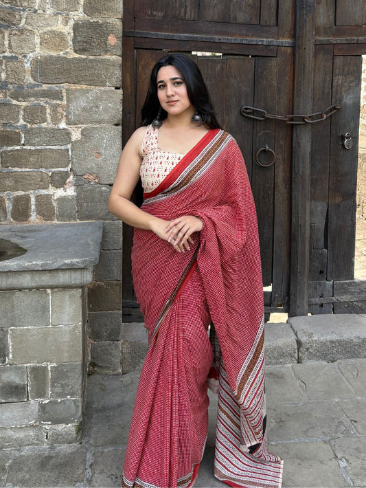 Ruby Charm Cotton Saree