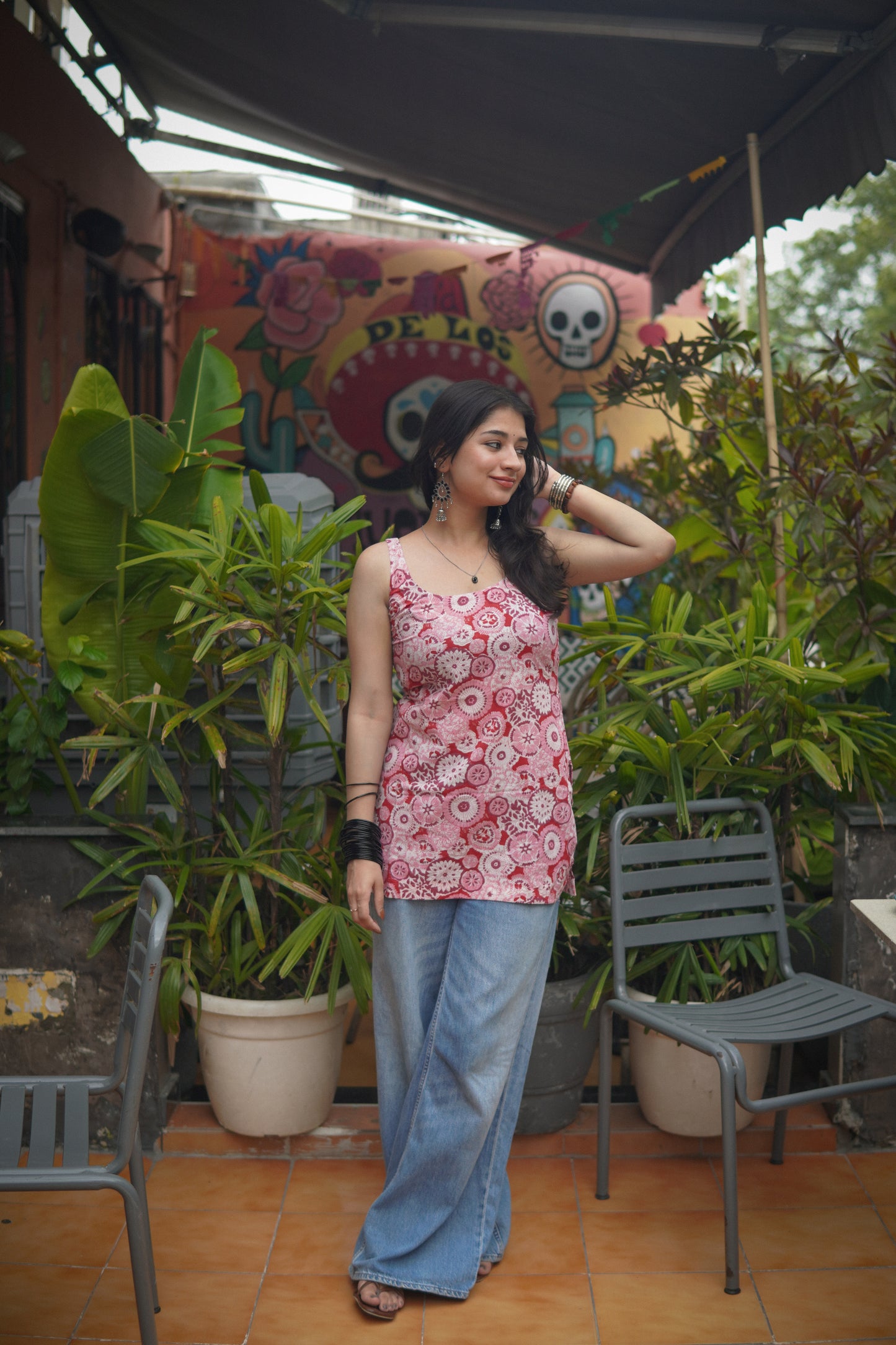 Pink bloom handblock kurti