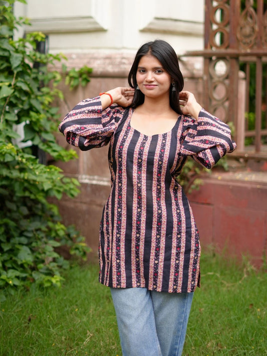 Evening Glow Striped Kurti