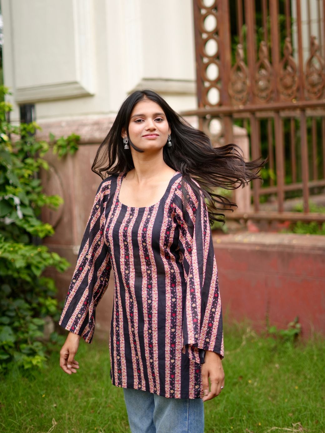 Evening Glow Striped Kurti