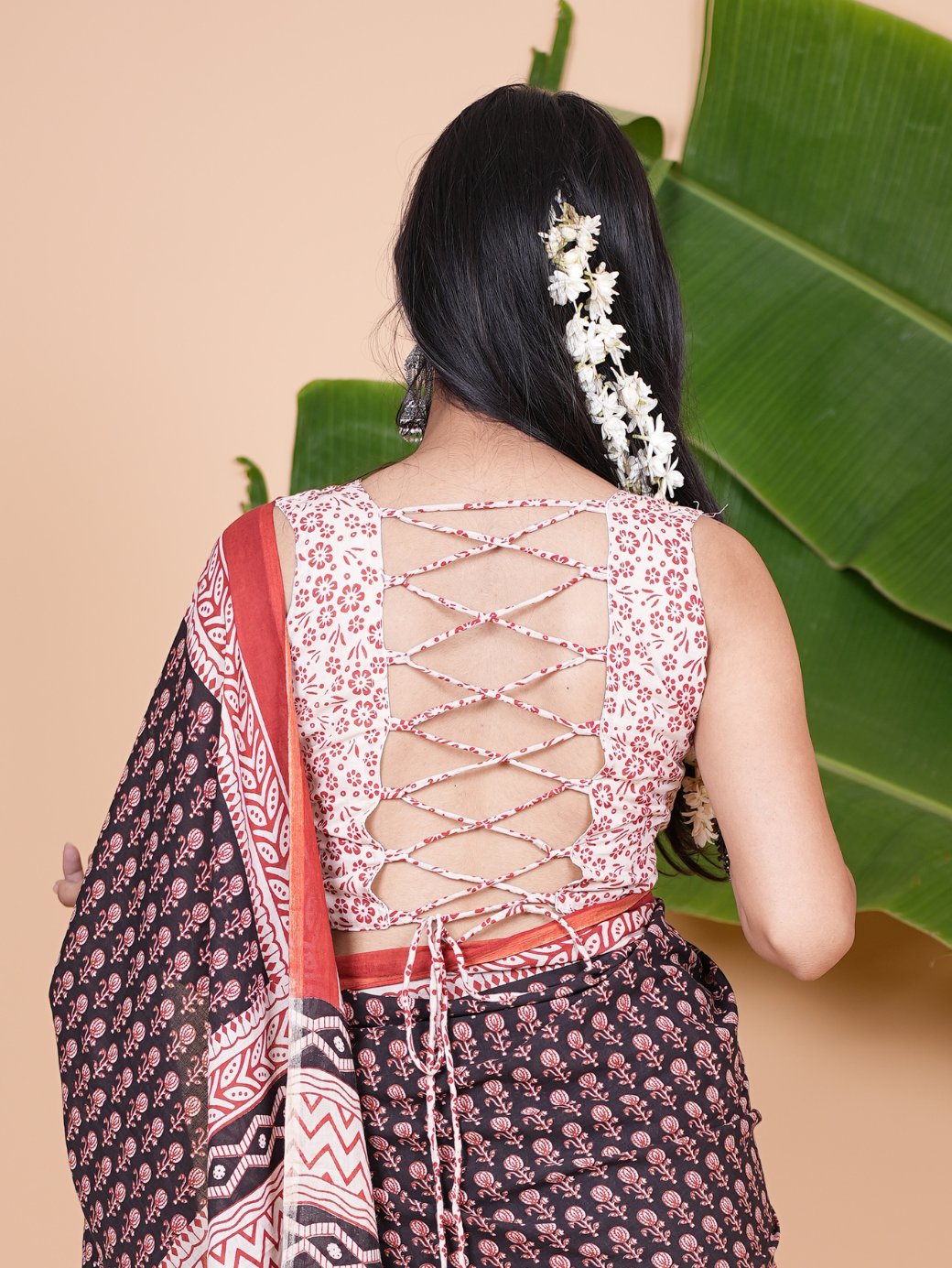 Mridula Handblock Cotton Saree