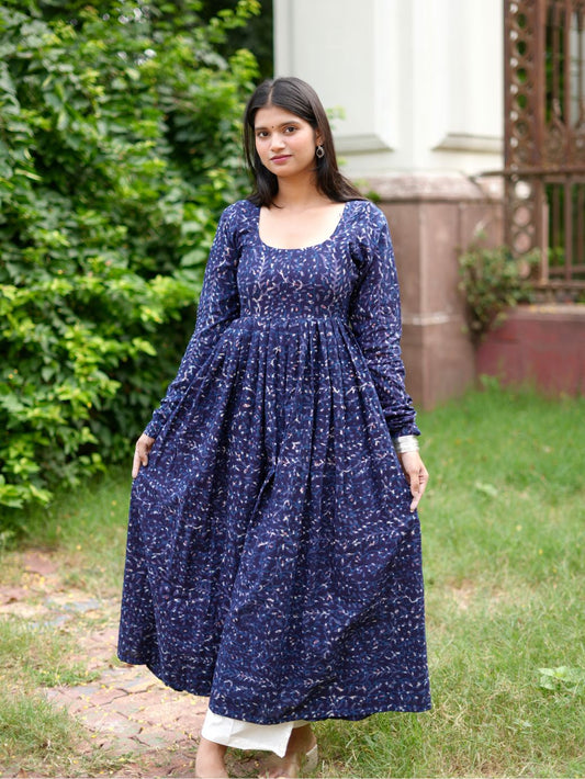 The Midnight Meadow Blue Kameez