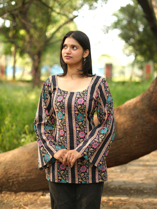 Midnight Bloom Short Kurti