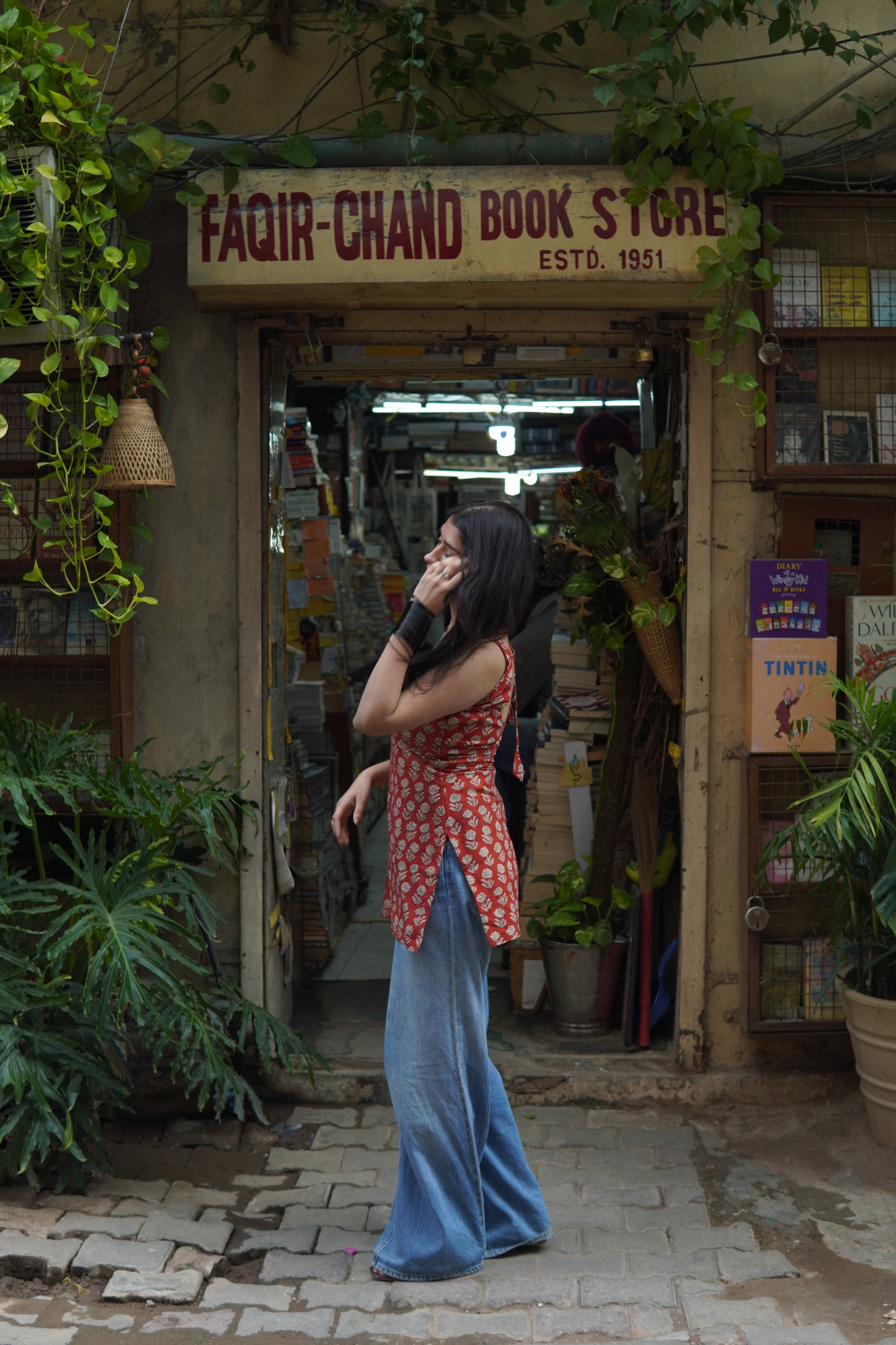 Gerua bagru handblock kurti