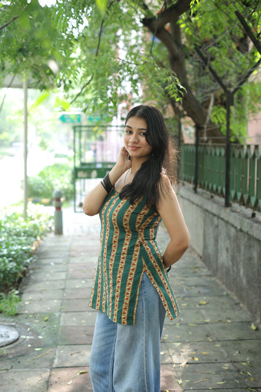 Green gulabo short kurti