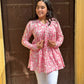 Pink abstract kurta