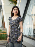 Riddhi Black Cotton Short Kurti