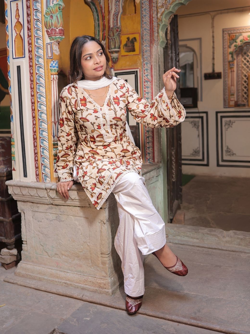 Lajja Three-Piece Straight Set with Farshi Salwar