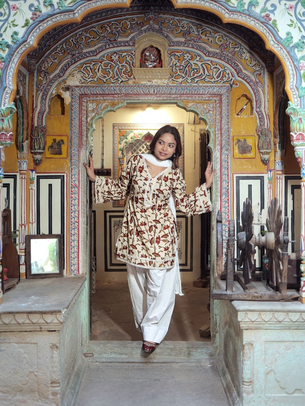 Lajja Three-Piece Straight Set with Farshi Salwar