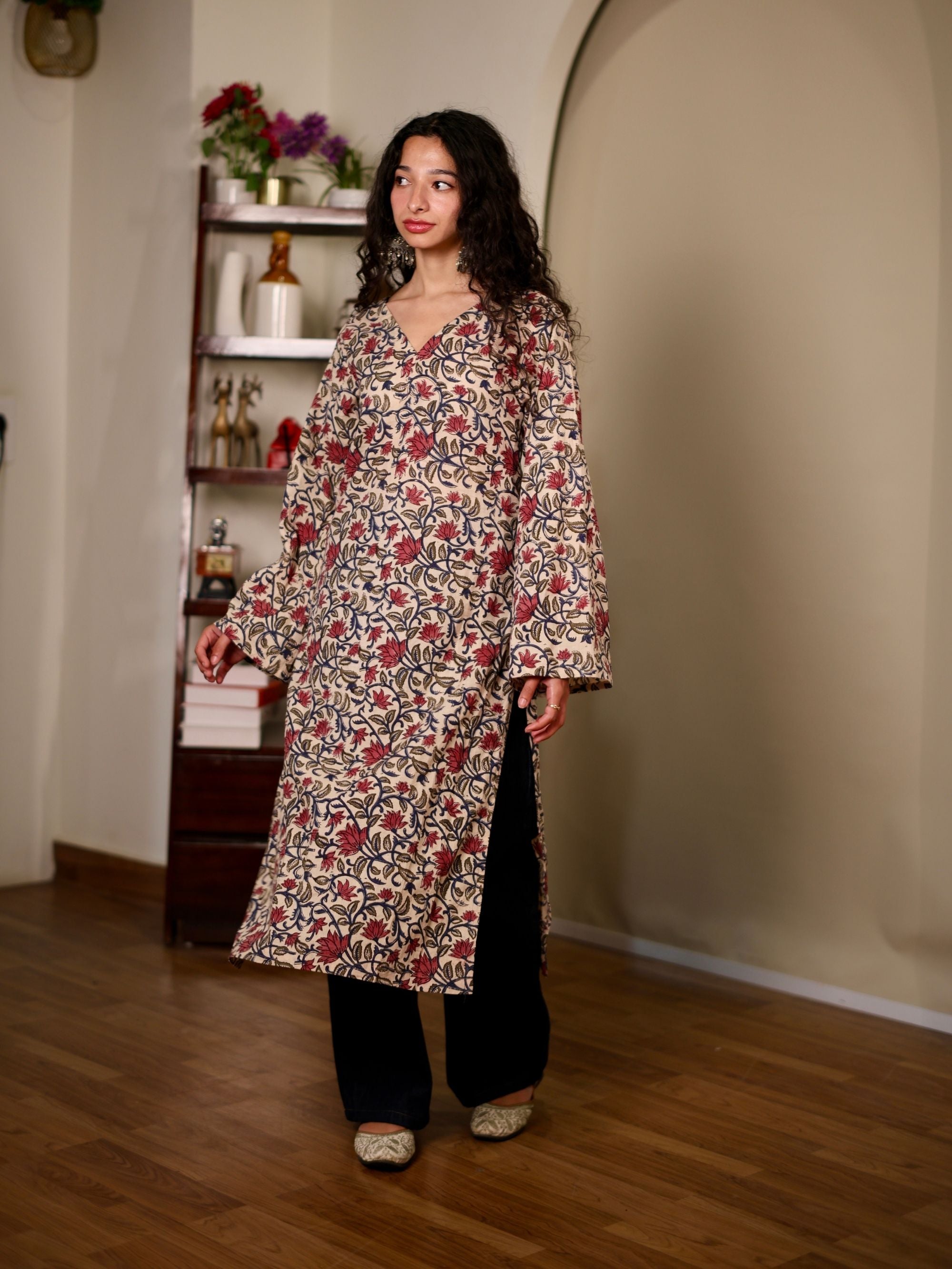 Akira Floral Pakistani Cotton Kurta