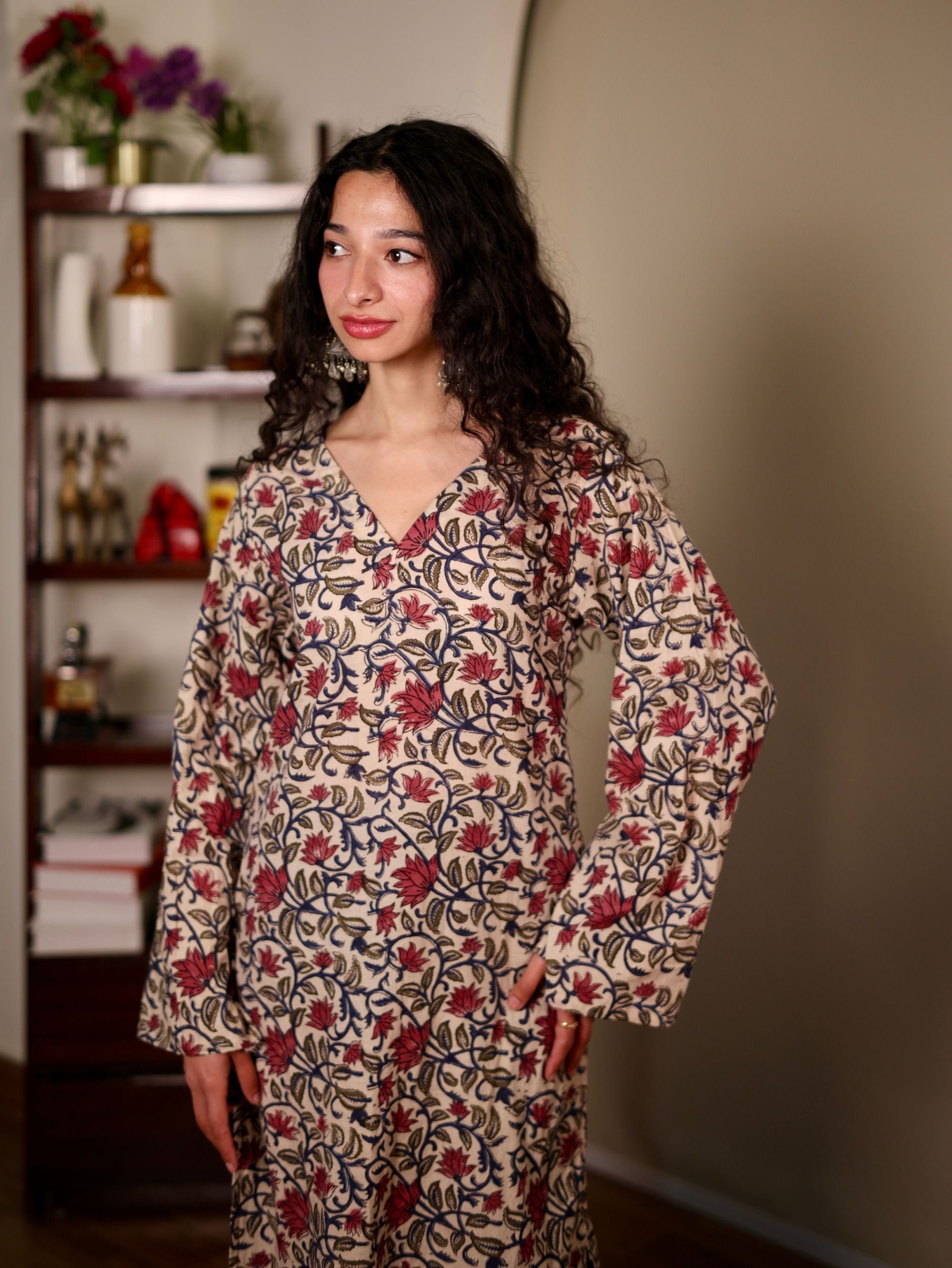 Akira Floral Pakistani Cotton Kurta