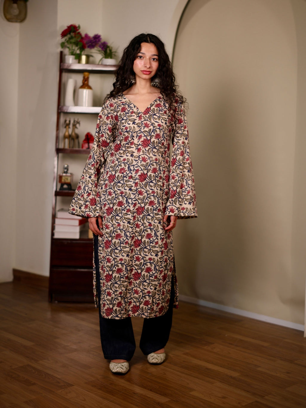 Akira Floral Pakistani Cotton Kurta