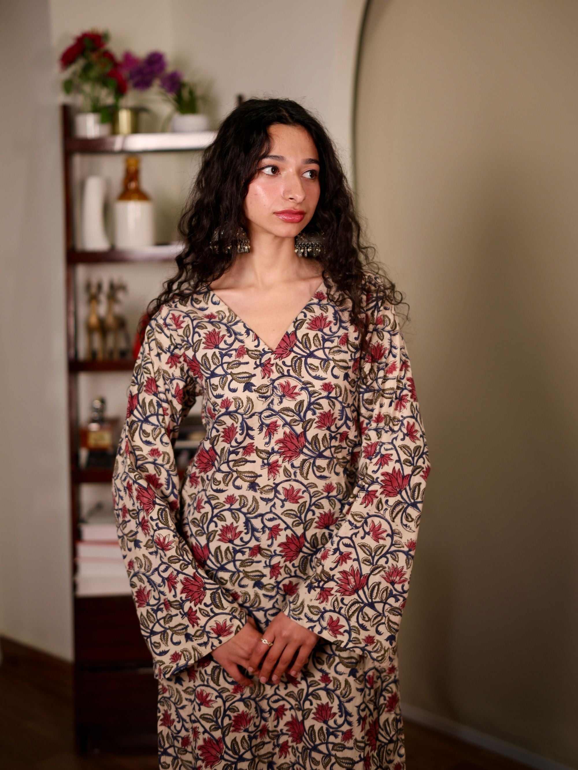Akira Floral Pakistani Cotton Kurta