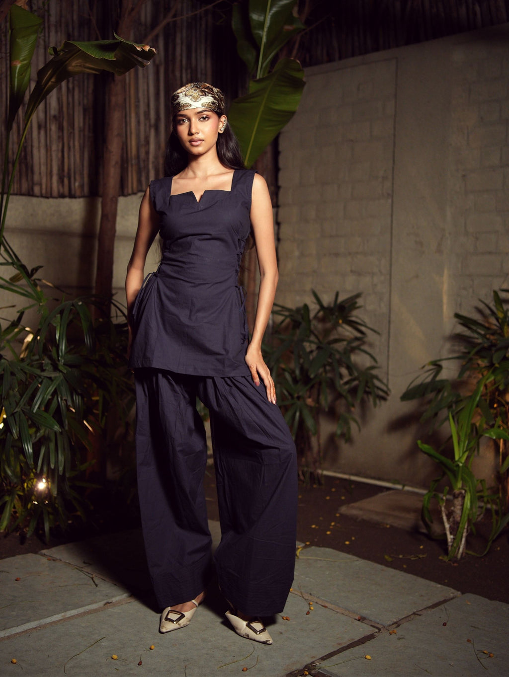 Myra Farshi Two Piece Poplin Cotton Set for Women