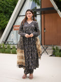 Manjari Black Three Piece Alia Cut Anarkali Set