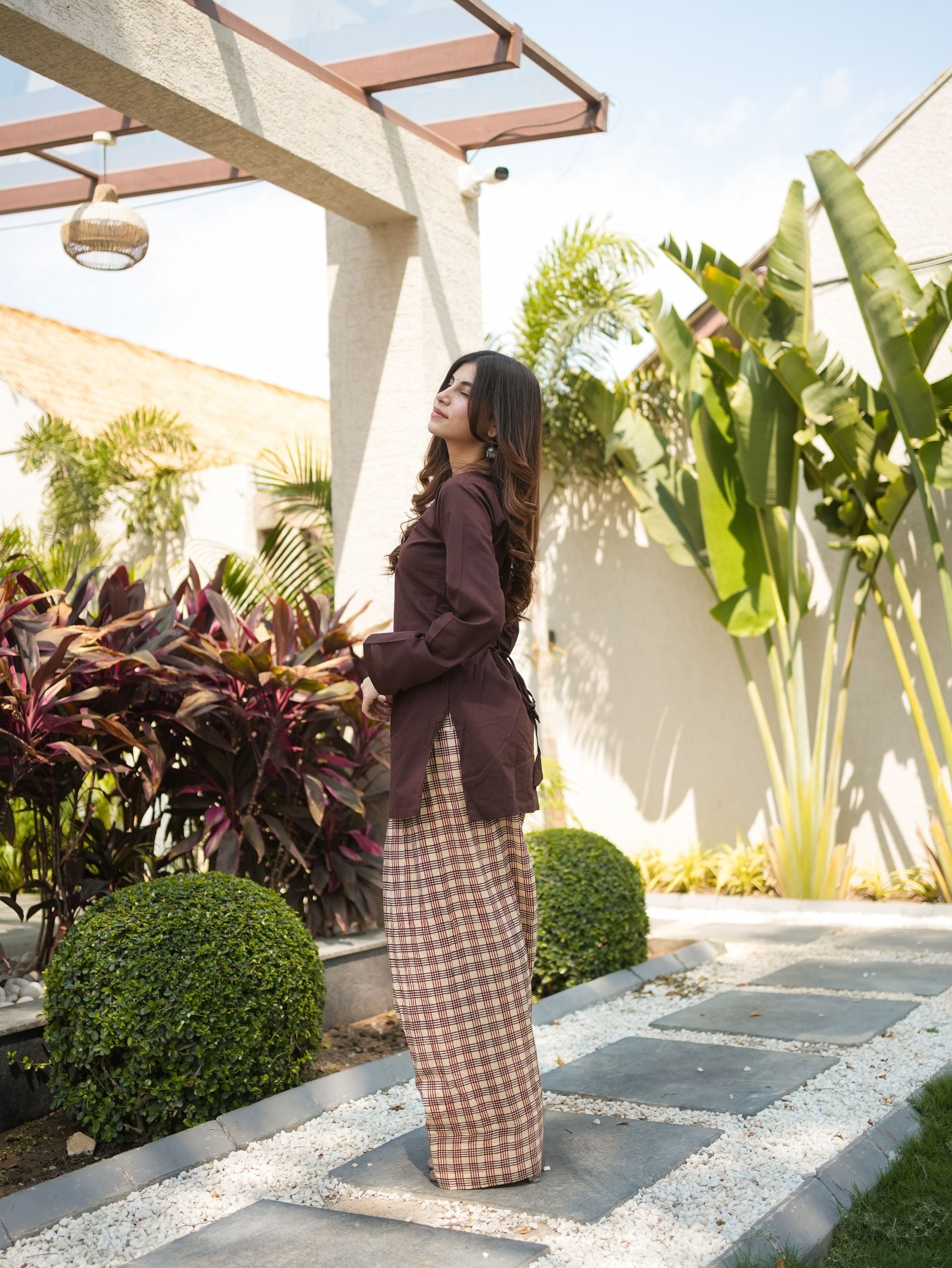 Mocha Muse Brown Kurta Set with Farshi Salwar