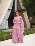Jhilmil Pink Three Piece Flared Set