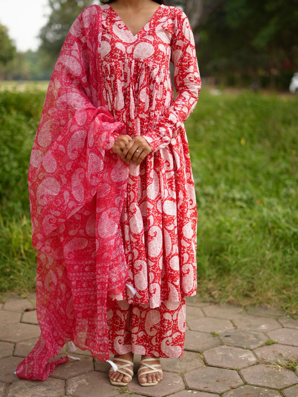 Aaina set (with extra ghera)