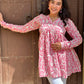 Pink abstract kurta