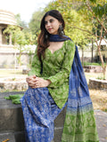 Suhani Green Blue Cotton Farshi Salwar Suit Set