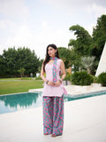 Gulri Pink & Blue Three Piece Farshi Set