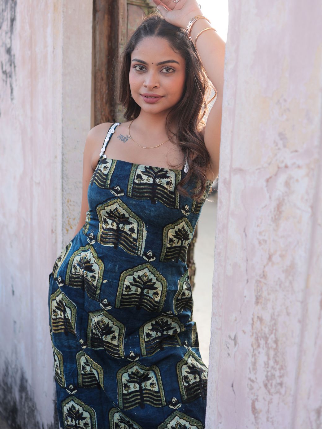 Khwaab Ajrakh Sleeveless Cotton Kameez