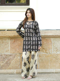Farah Farshi Set for Women - Black & Beige Handblock Cotton Two Piece Set