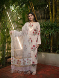 Nazneen Maroon & Beige Three Piece Straight Set