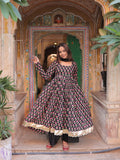Siyahi Gul Anarkali Set – 3 Piece Cotton Ensemble