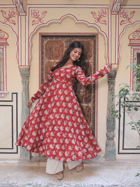 Rooh Naaz Kameez – Maroon Cotton Kurta