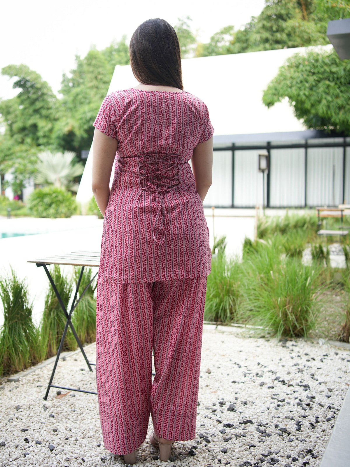 Shabnam Pink Two Piece Farshi Set
