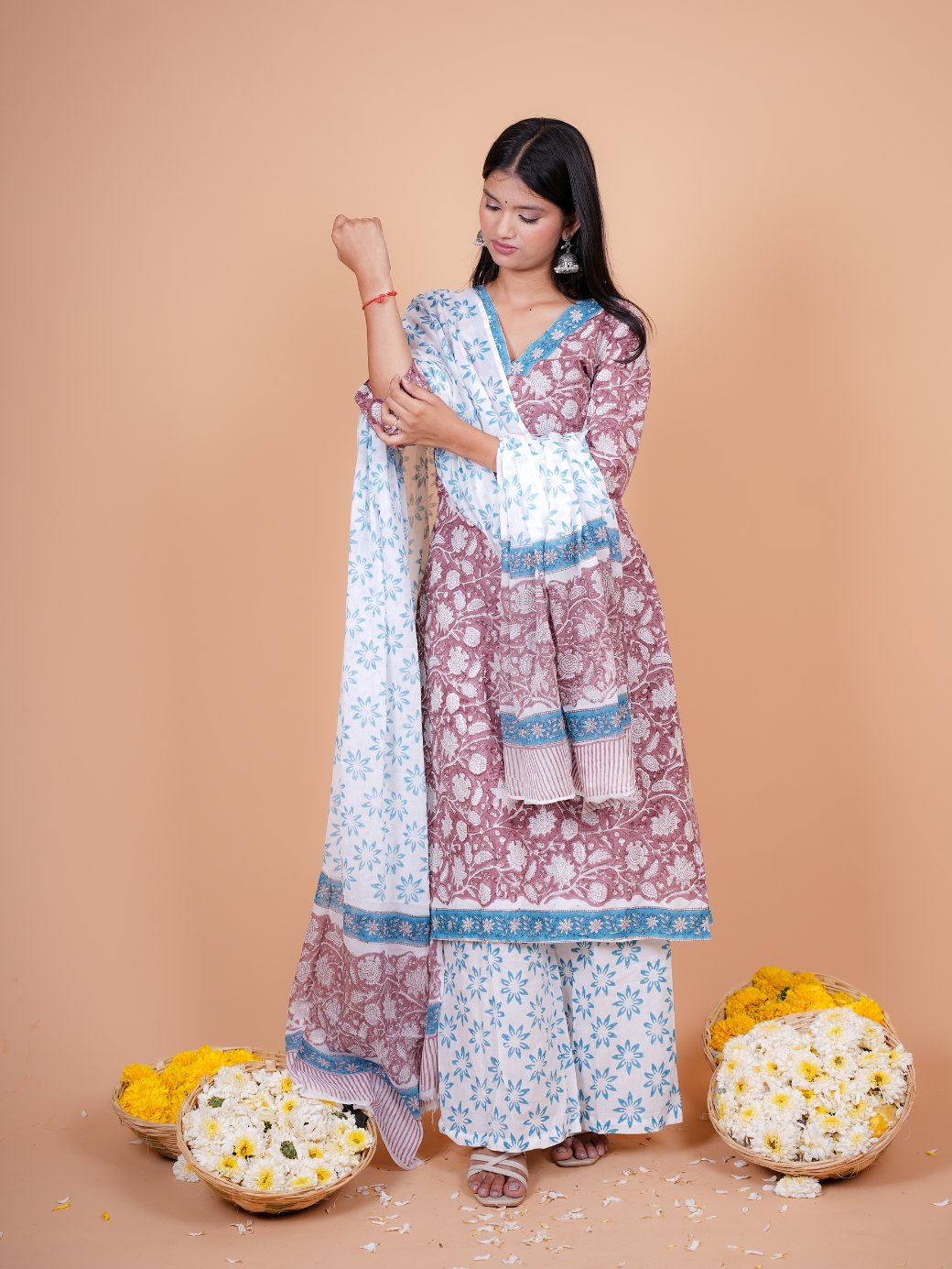 Tarini Three Piece Straight Cotton Set