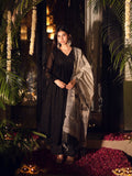 Kumkum Black Heritage Inspired Three Piece Anarkali Set