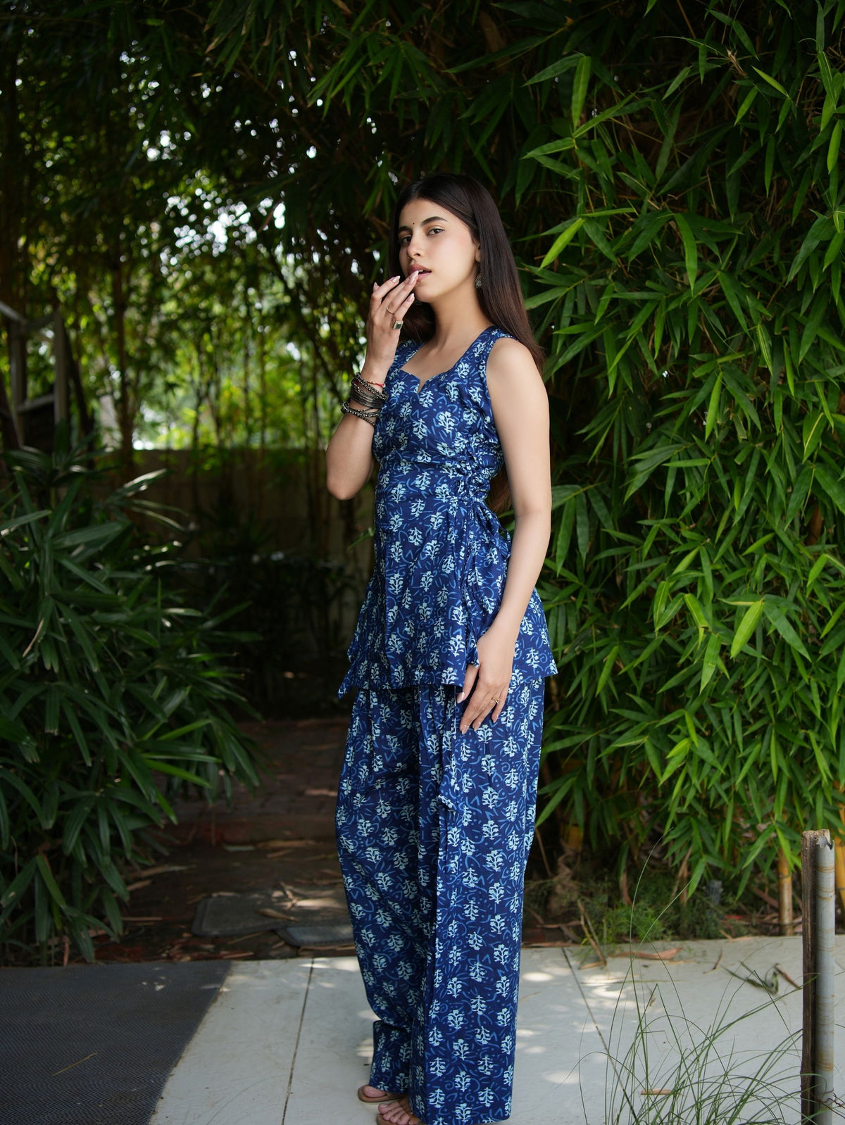Ira Indigo Two Piece Farshi Set