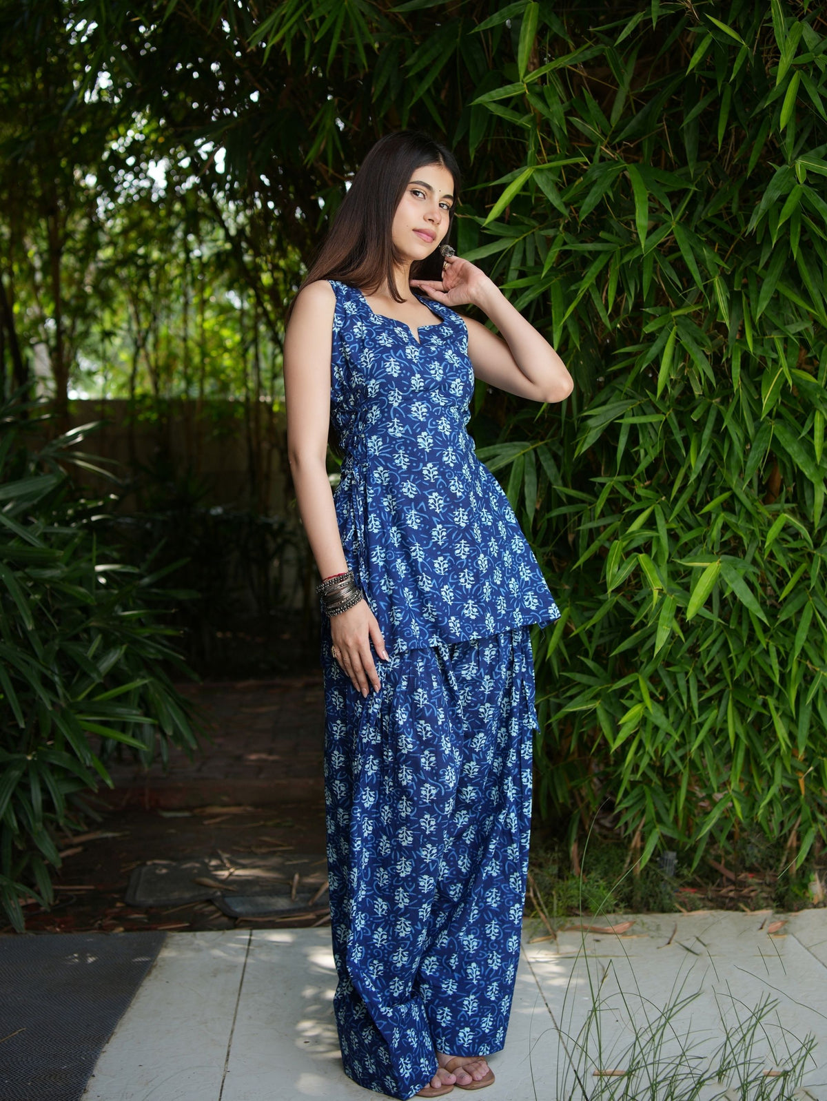 Ira Indigo Two Piece Farshi Set