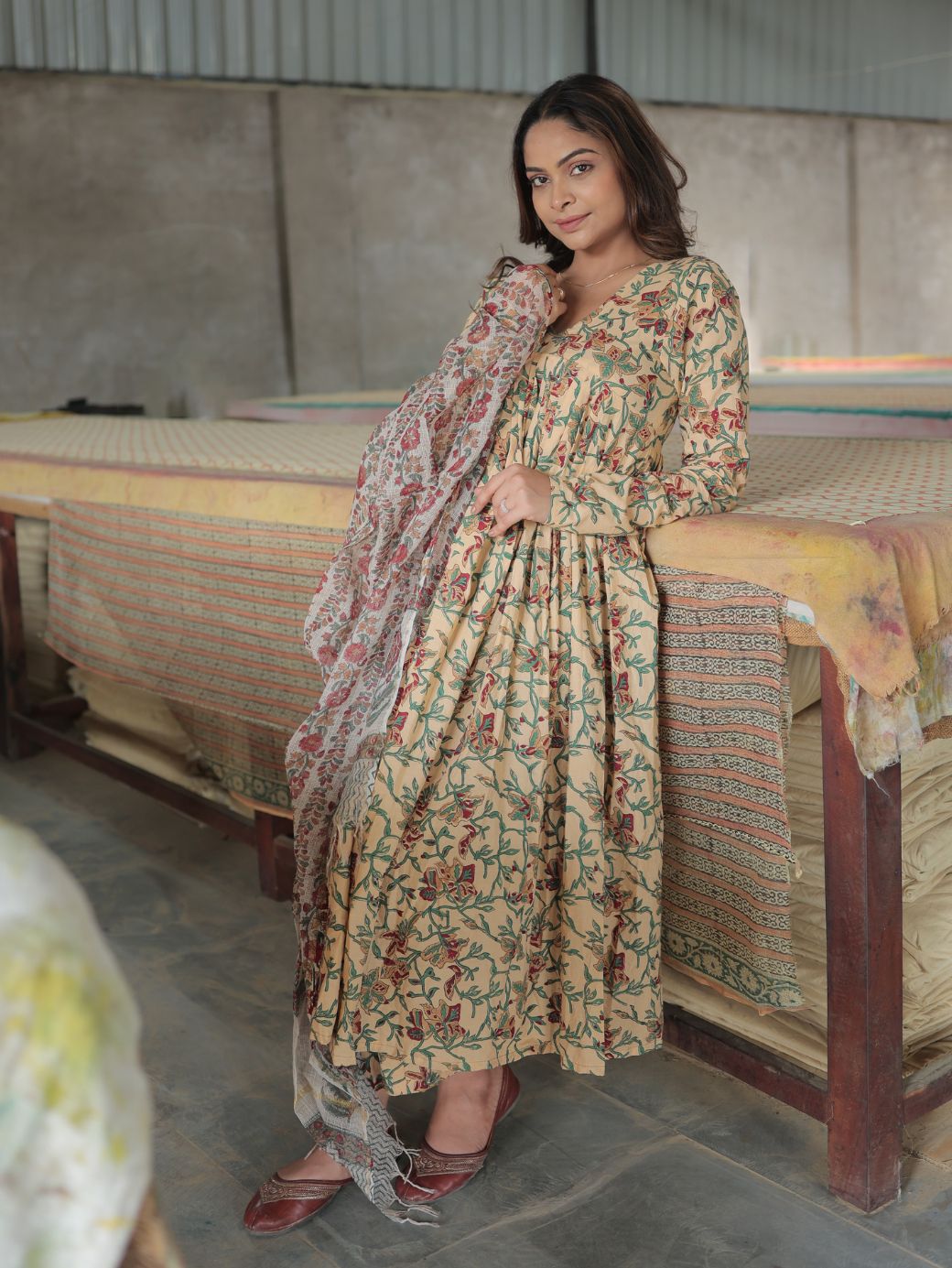 Phoolwari Anarkali – 3 Piece Set