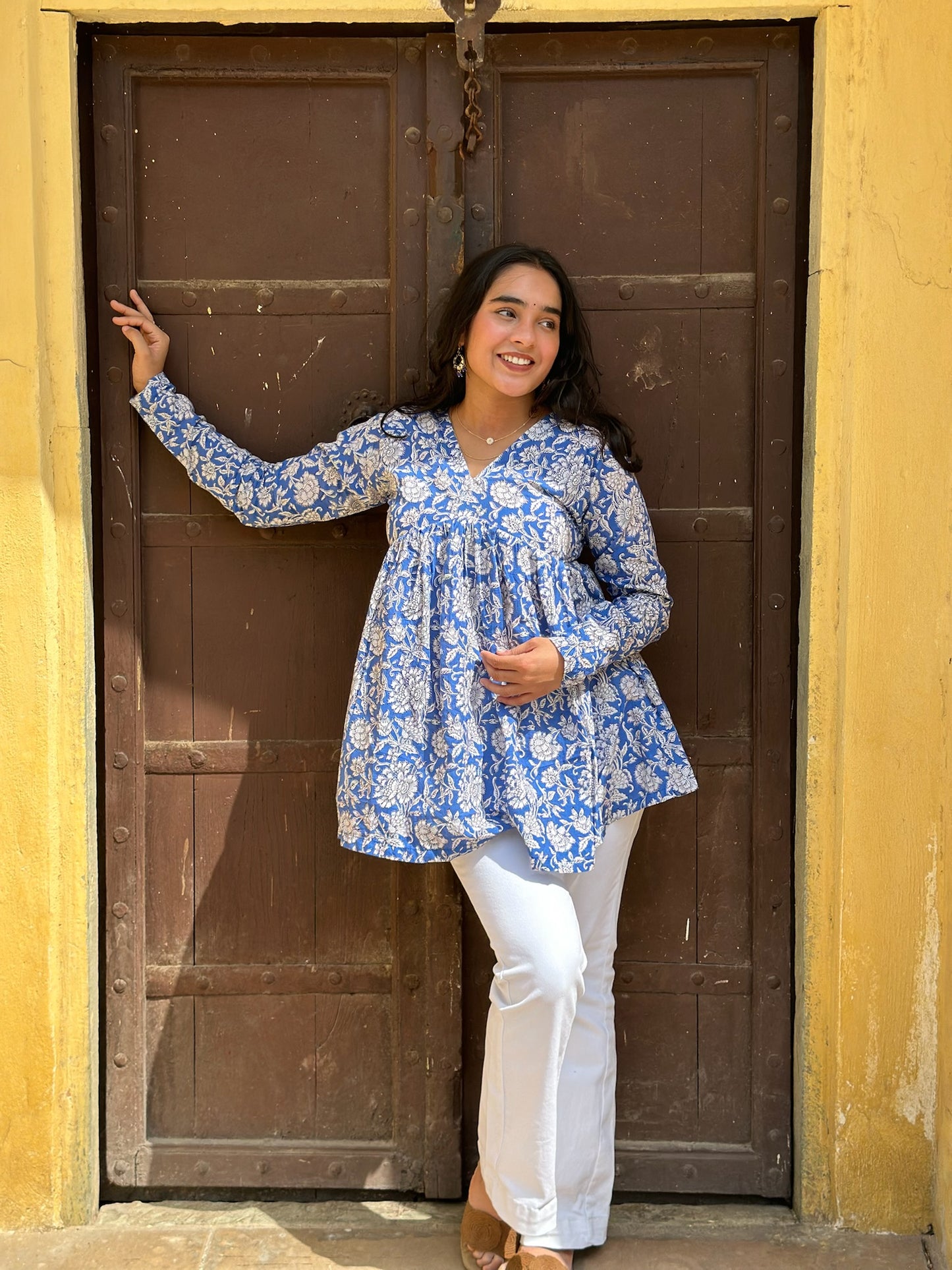 Blue Ambar short kurta