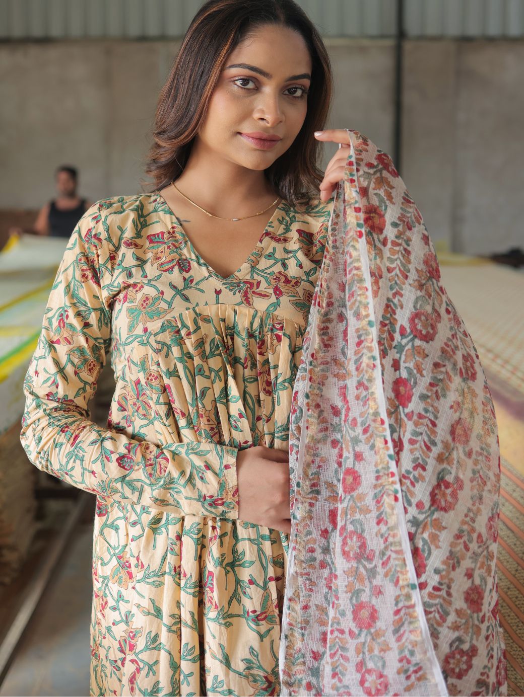 Phoolwari Anarkali – 3 Piece Set