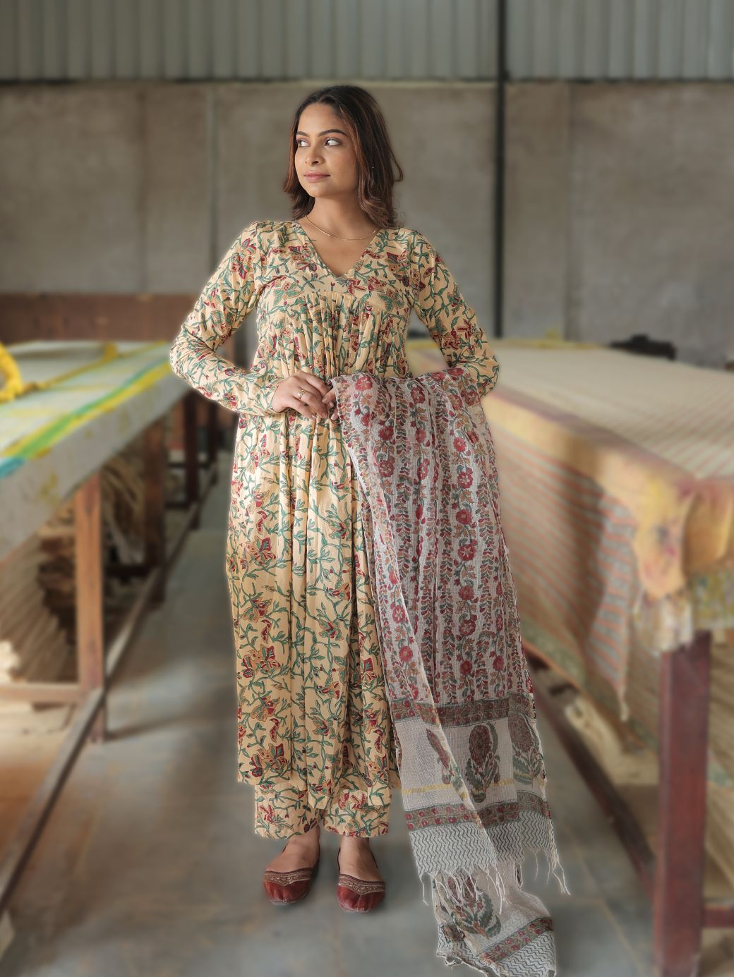 Phoolwari Anarkali – 3 Piece Set