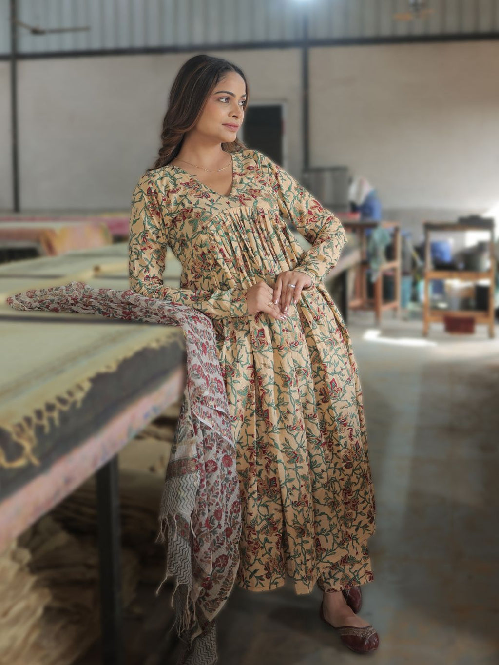 Phoolwari Anarkali – 3 Piece Set