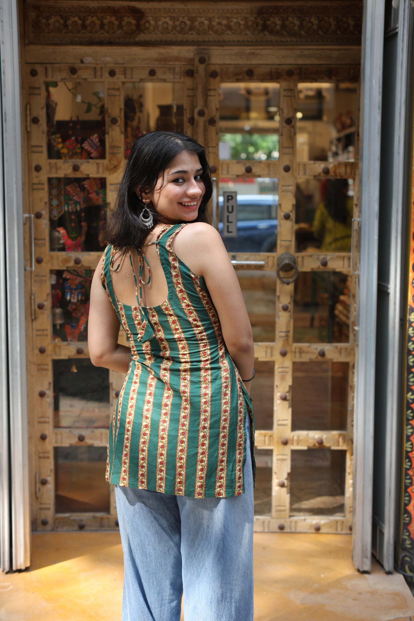 Green gulabo short kurti