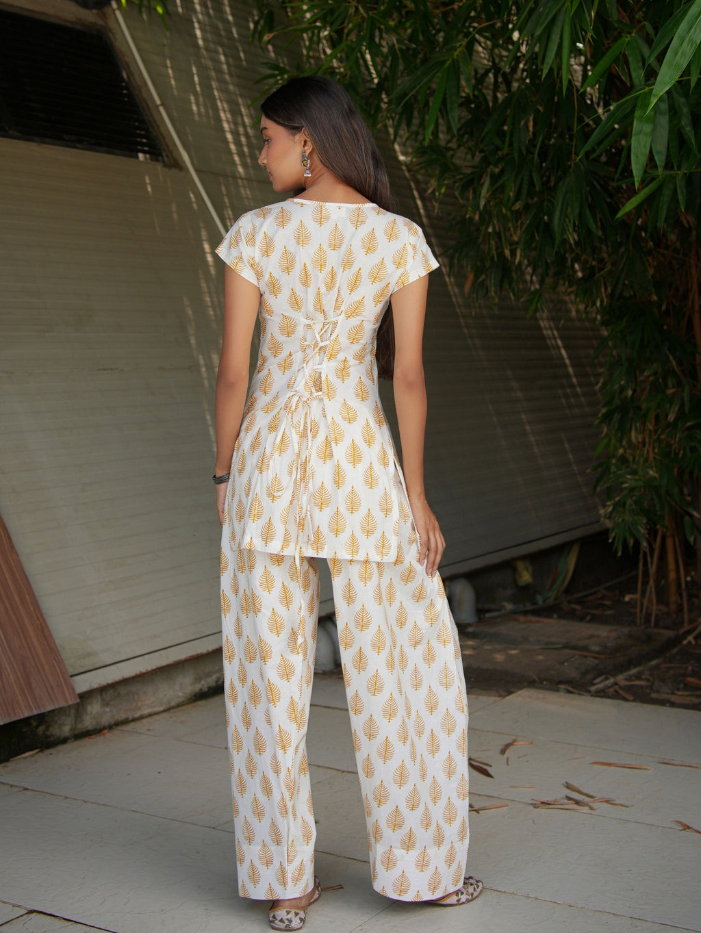 Kashish White & Yellow Two Piece Farshi Set