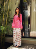 Vanya Pink Cotton Farshi Set for Women - Oversized Short Kurta with Farshi Salwar